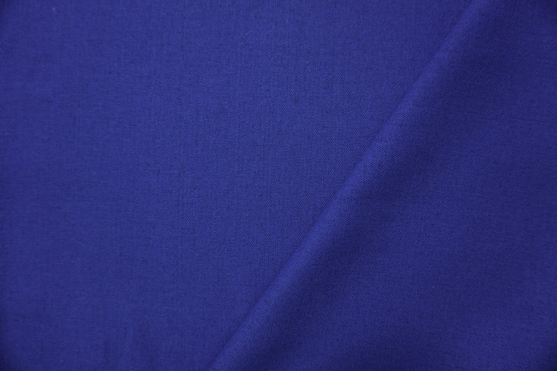 Cobalt Blue Washed Rayon Linen Solid Reorderable Woven Fabric