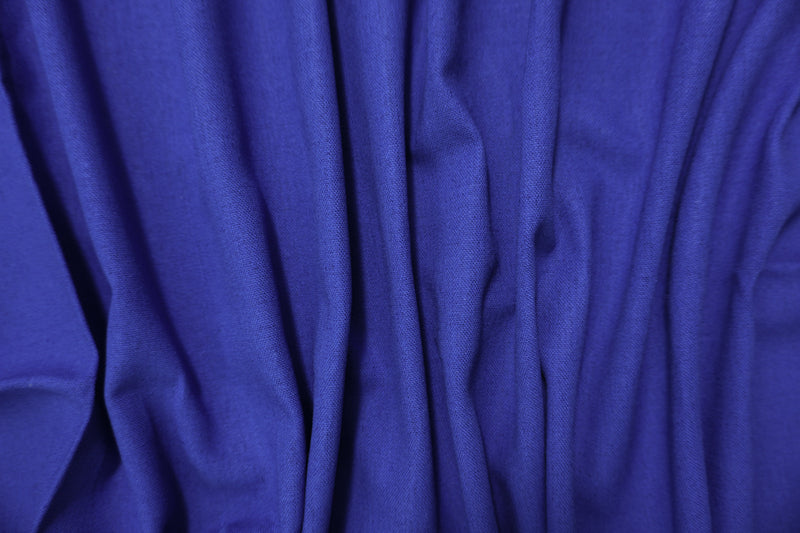 Cobalt Blue Washed Rayon Linen Solid Reorderable Woven Fabric