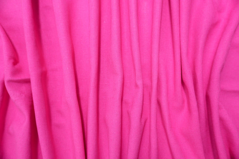 Fuchsia Pink Washed Rayon Linen Solid Reorderable Woven Fabric