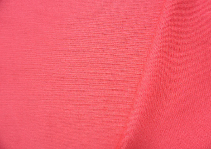 Coral Rose Pink Washed Rayon Linen Solid Reorderable Woven Fabric