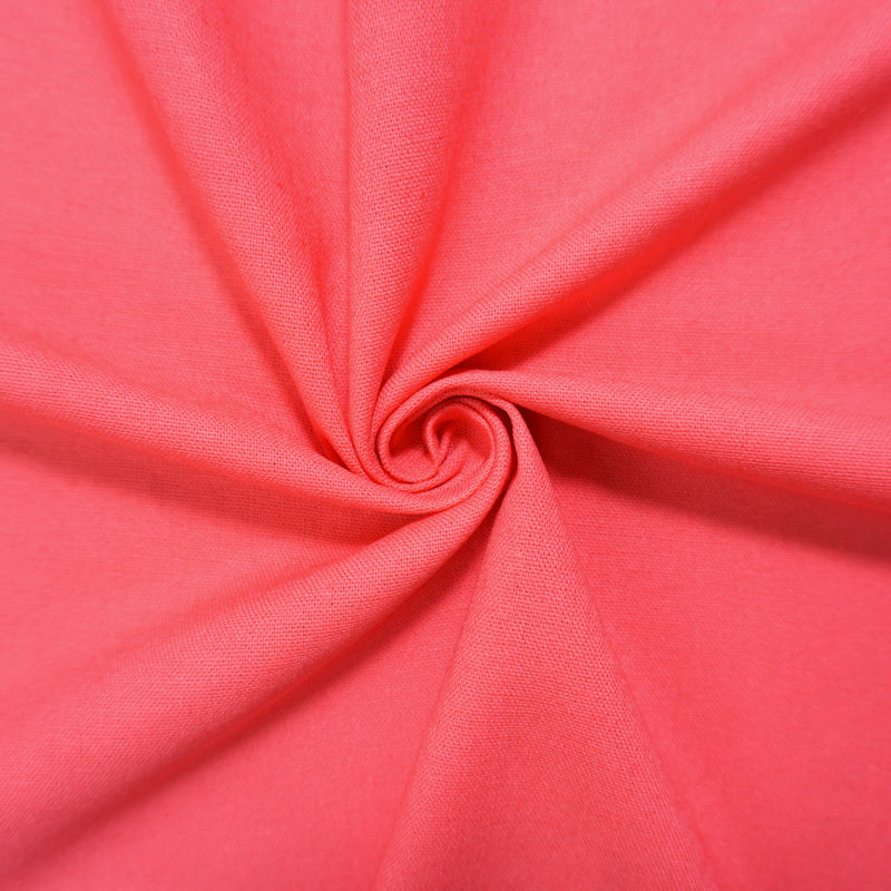 Coral Rose Pink Washed Rayon Linen Solid Reorderable Woven Fabric