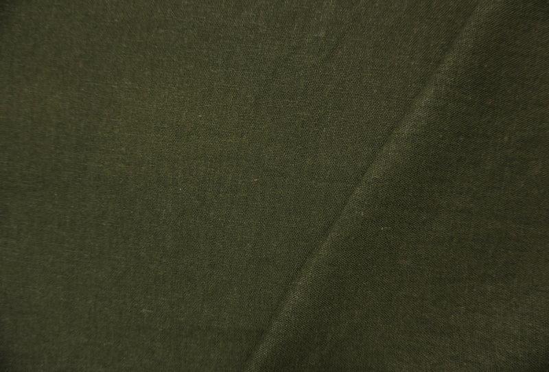 Olive Green Washed Rayon Linen Solid Reorderable Woven Fabric
