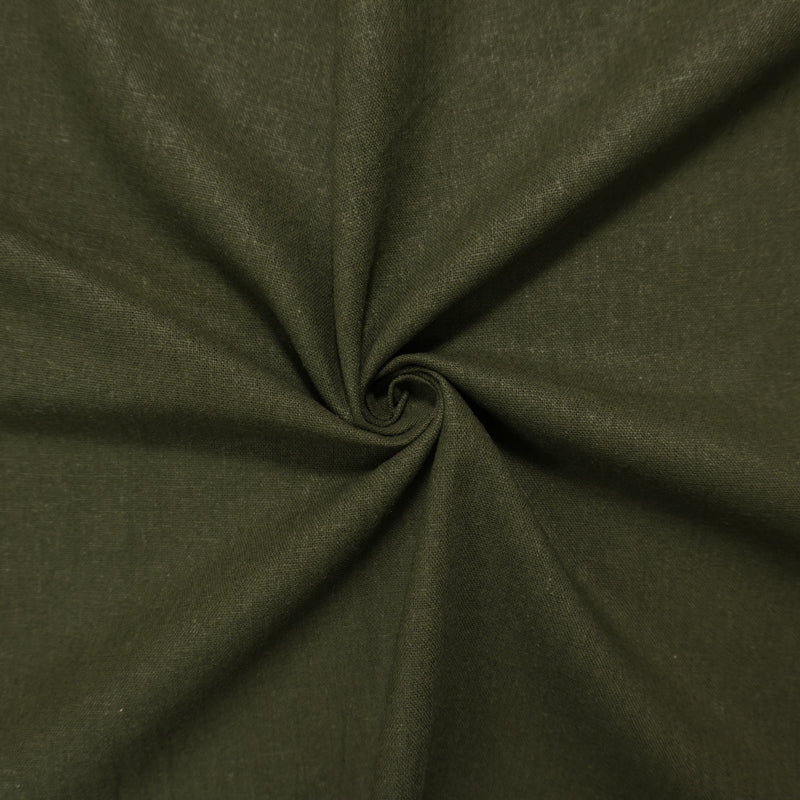 Olive Green Washed Rayon Linen Solid Reorderable Woven Fabric