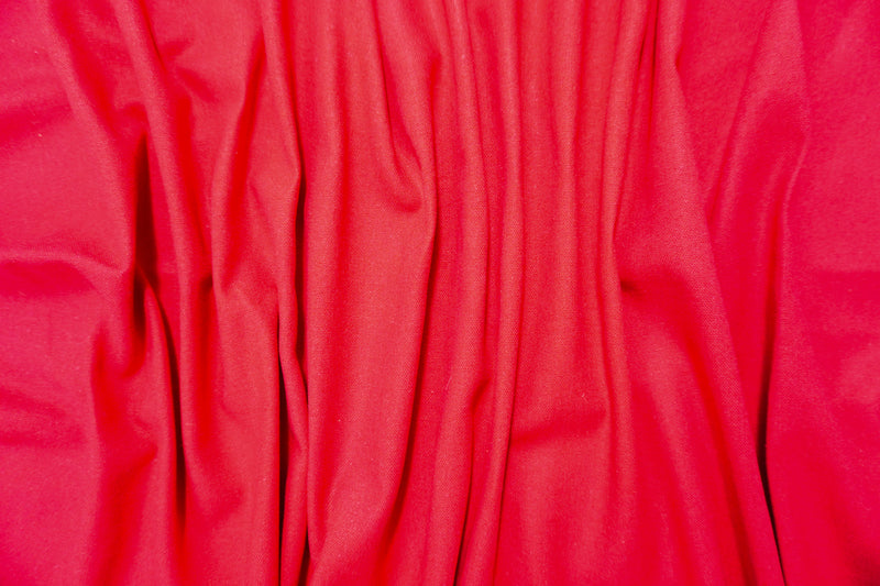 Red Washed Rayon Linen Solid Reorderable Woven Fabric