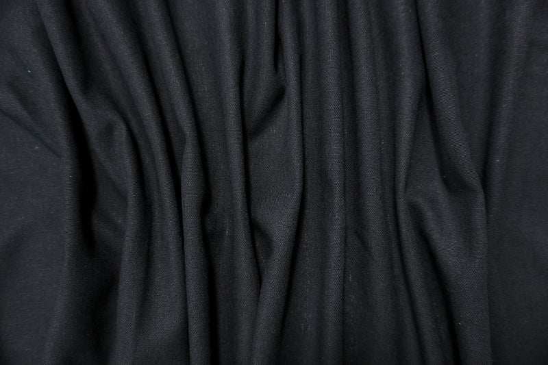 Black Washed Rayon Linen Solid Reorderable Woven Fabric