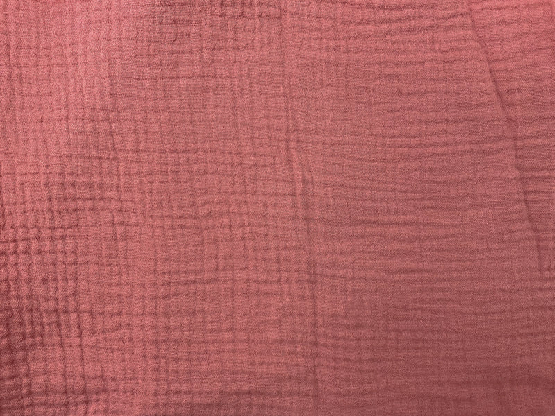 Deep Pink Cotton Solid Double Gauze Reorderable Woven Fabric