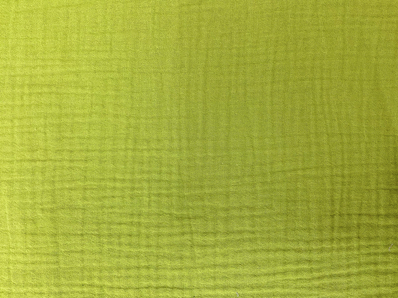 Bright Green Cotton Solid Double Gauze Reorderable Woven Fabric