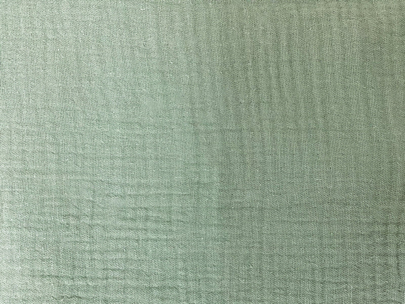 Green Cotton Solid Double Gauze Reorderable Woven Fabric