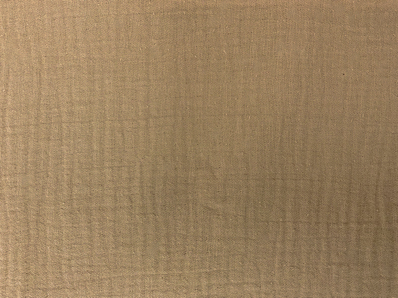 Tan Beige Cotton Solid Double Gauze Reorderable Woven Fabric