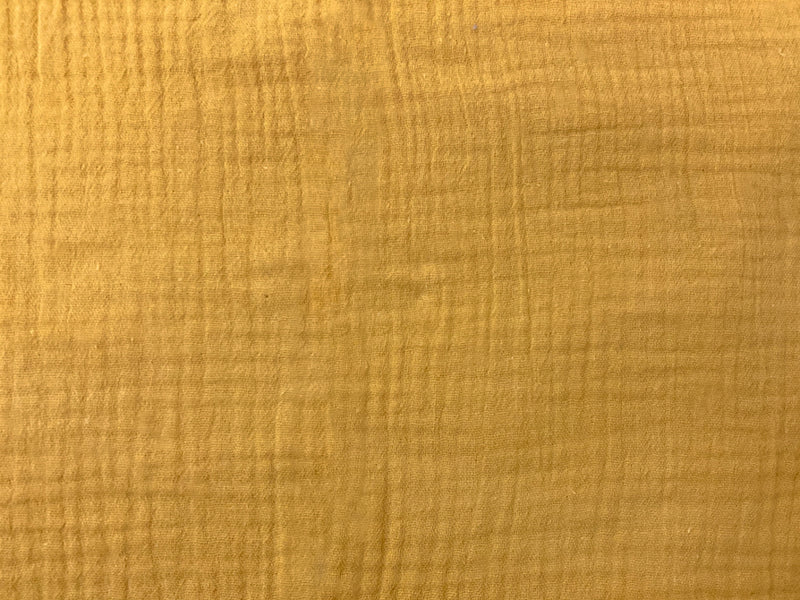 Mustard Yellow Cotton Solid Double Gauze Reorderable Woven Fabric