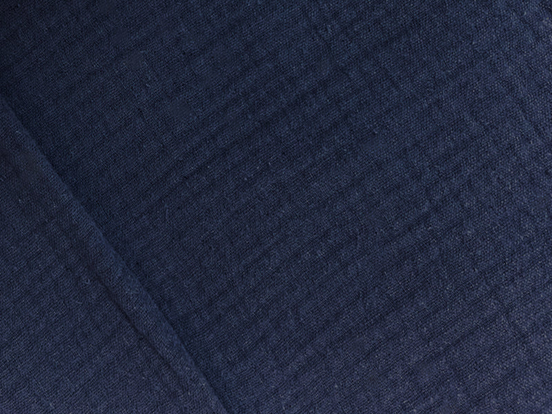 Navy Blue Cotton Solid Double Gauze Woven Fabric