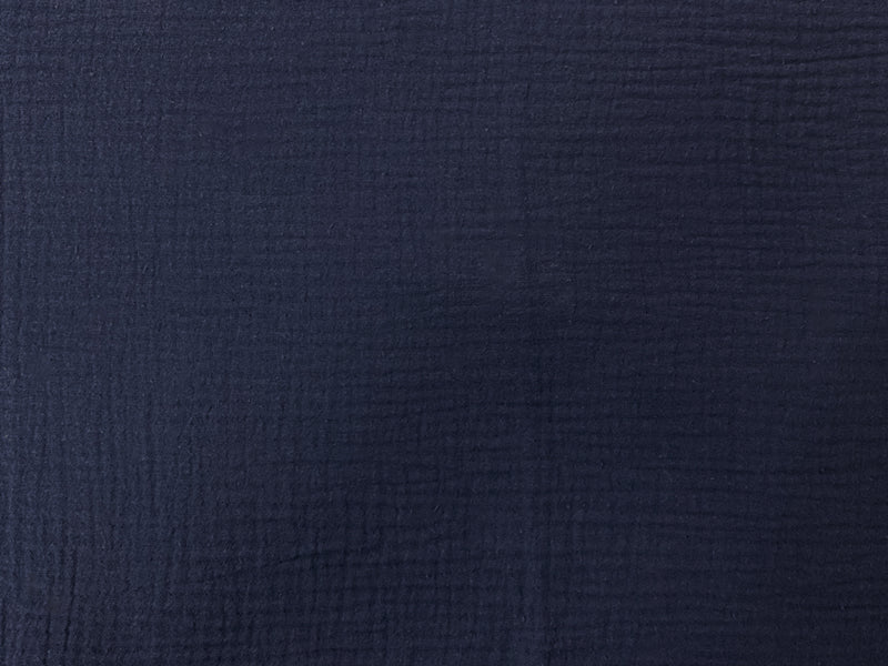 Navy Blue Cotton Solid Double Gauze Woven Fabric