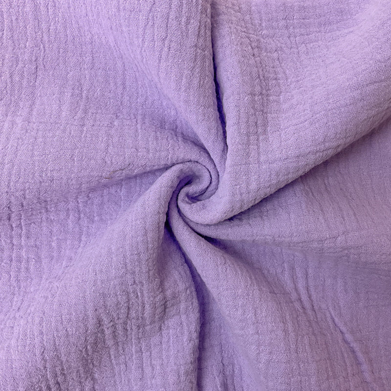 Purple Cotton Solid Double Gauze Reorderable Woven Fabric