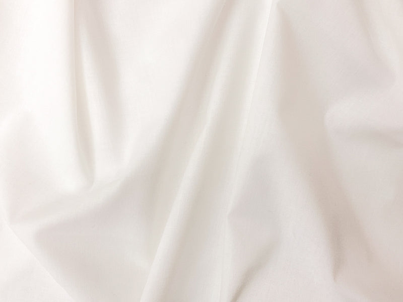 White 3 oz. Cotton Solid Japanese Selvedge Batiste Fabric