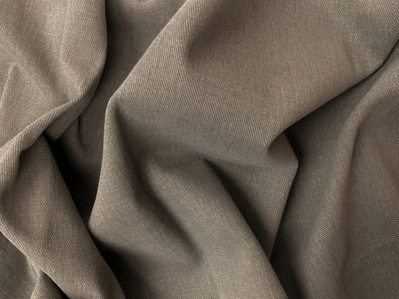 Taupe Brown 12 oz. Cotton Brushed Face Bull Denim Woven Fabric