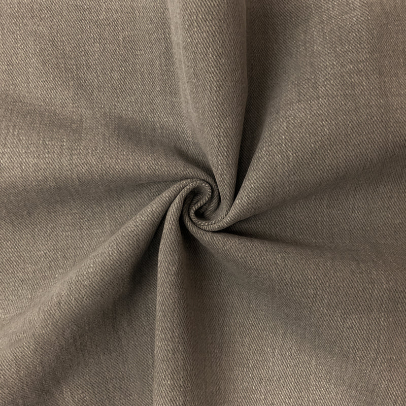 Taupe Brown 12 oz. Cotton Brushed Face Bull Denim Woven Fabric