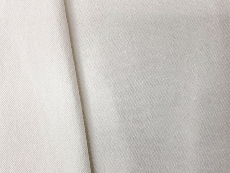 White 12 oz. Cotton Brushed Face Bull Denim Woven Fabric