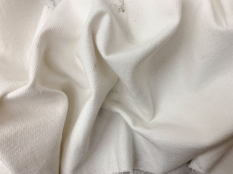 White 12 oz. Cotton Brushed Face Bull Denim Woven Fabric