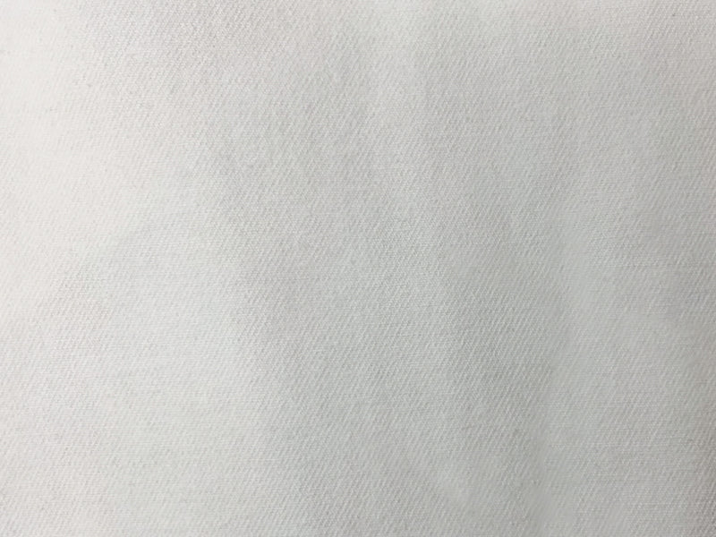 White 12 oz. Cotton Brushed Face Bull Denim Woven Fabric