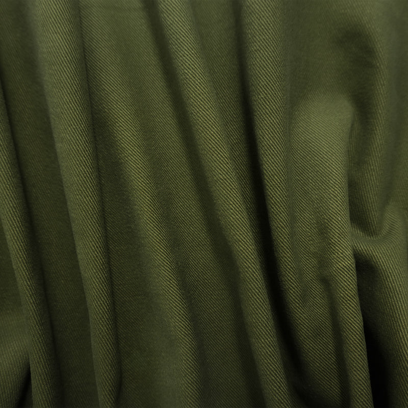 Green 11 oz. Cotton Solid Brushed Face Bull Denim Woven Fabric