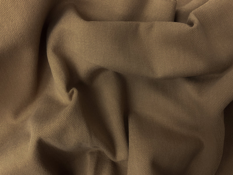 Warm Brown 11 oz. Cotton Brushed Face Bull Denim Woven Fabric