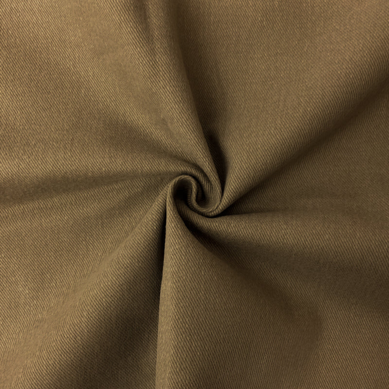 Warm Brown 11 oz. Cotton Brushed Face Bull Denim Woven Fabric