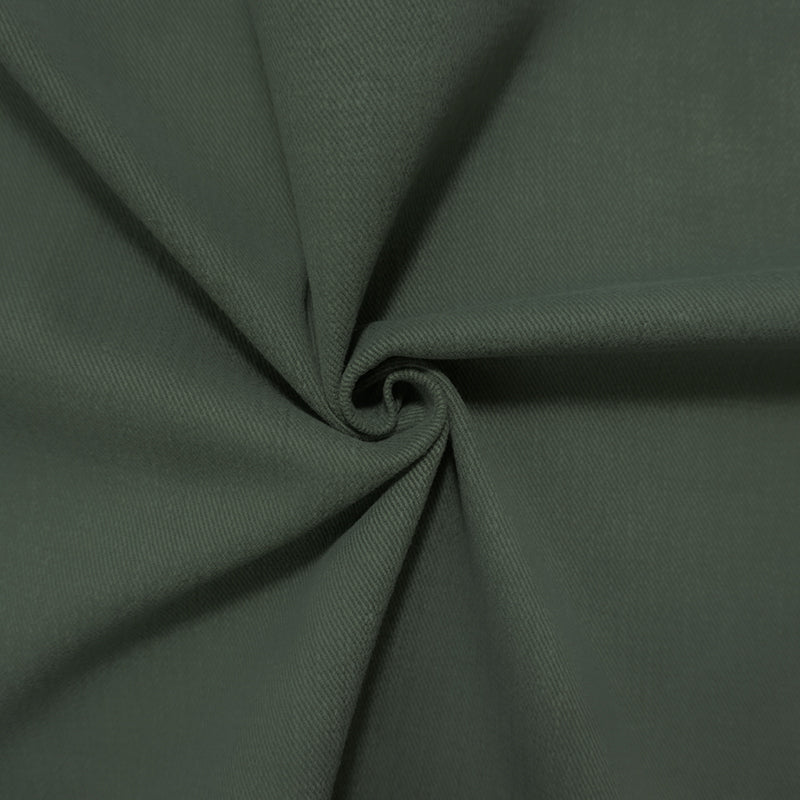 Deep Green 11 oz. Cotton Brushed Face Bull Denim Woven Fabric