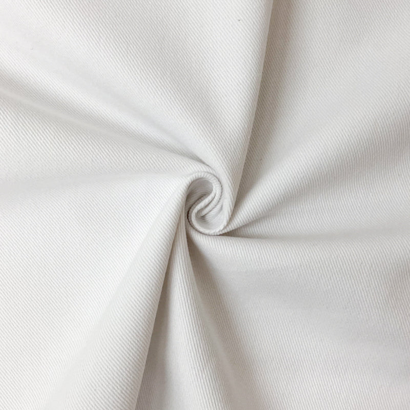 White 10 oz. Cotton Solid Bull Denim Woven Fabric