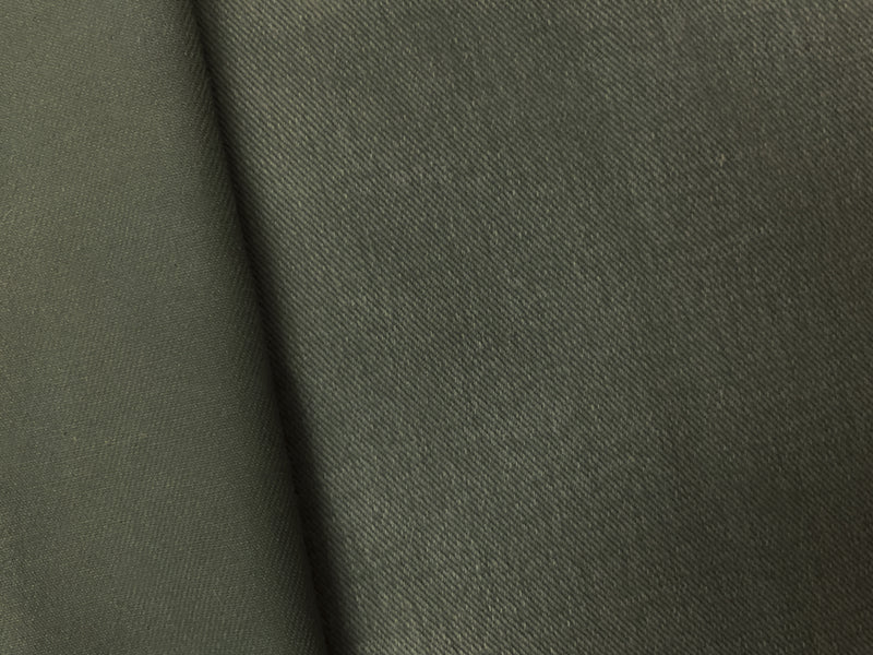 Green-Gray 11 oz. Cotton Solid Brushed Face Bull Denim Woven Fabric