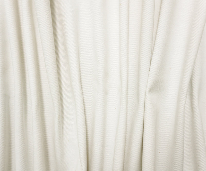 White 11 oz. Cotton Solid Twill Bull Denim Woven Fabric