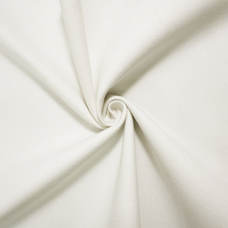 White 11 oz. Cotton Solid Twill Bull Denim Woven Fabric