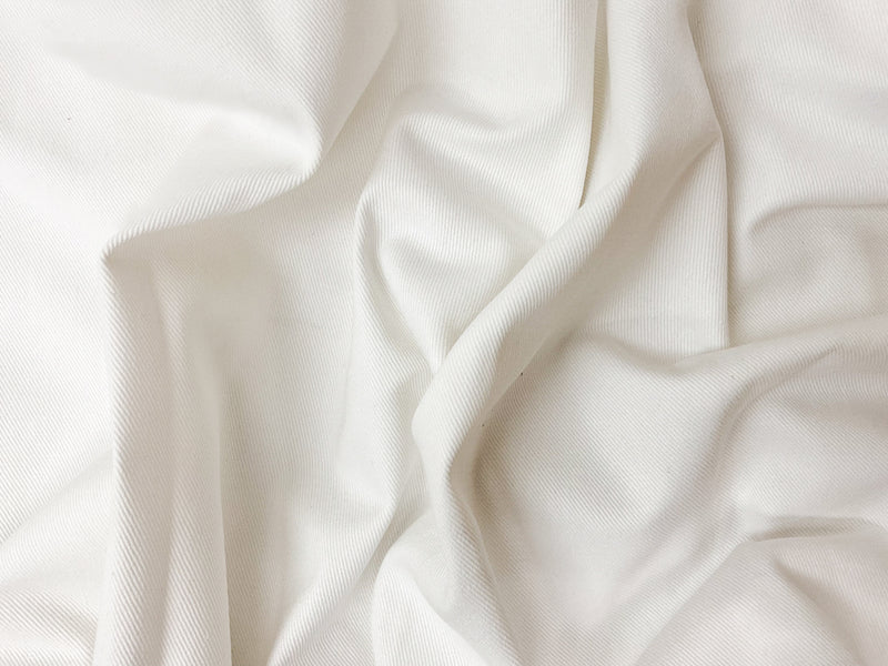 White 10 oz. Cotton Solid Bull Denim Woven Fabric