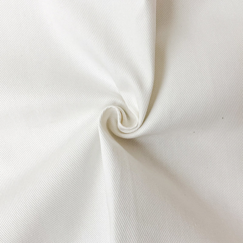 White 10 oz. Cotton Solid Bull Denim Woven Fabric