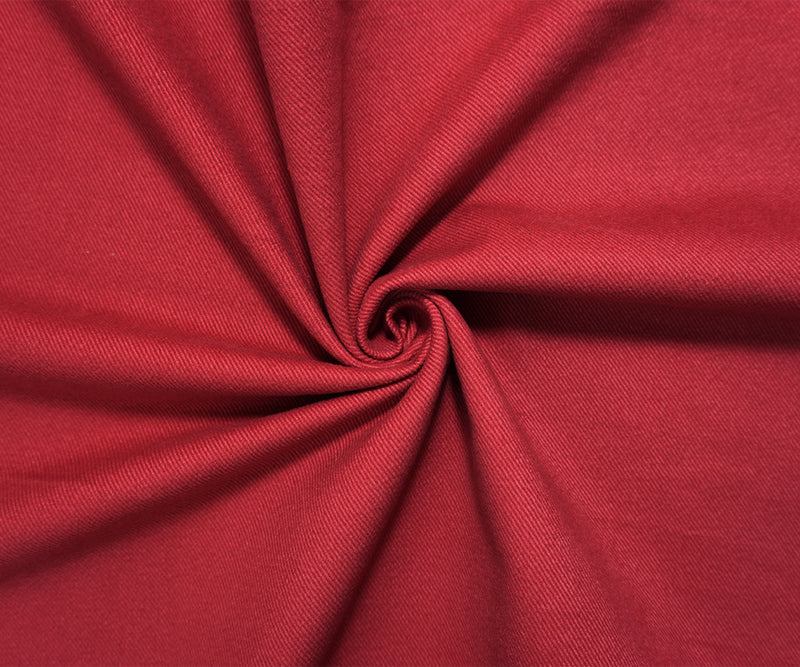 Red 11 oz. Cotton Brushed Face Twill Bull Denim Woven Fabric