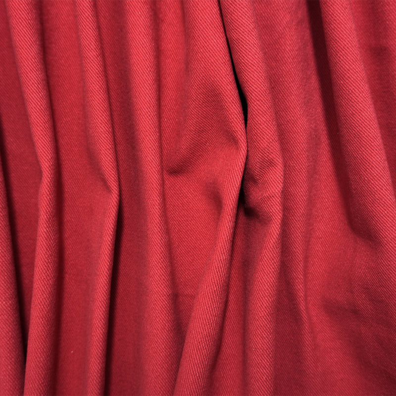 Red 11 oz. Cotton Brushed Face Twill Bull Denim Woven Fabric