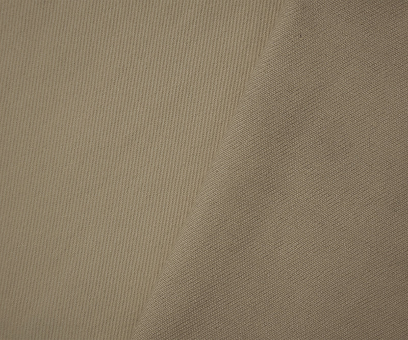 Beige 11 oz. Cotton Brushed Face Bull Denim Twill Woven Fabric