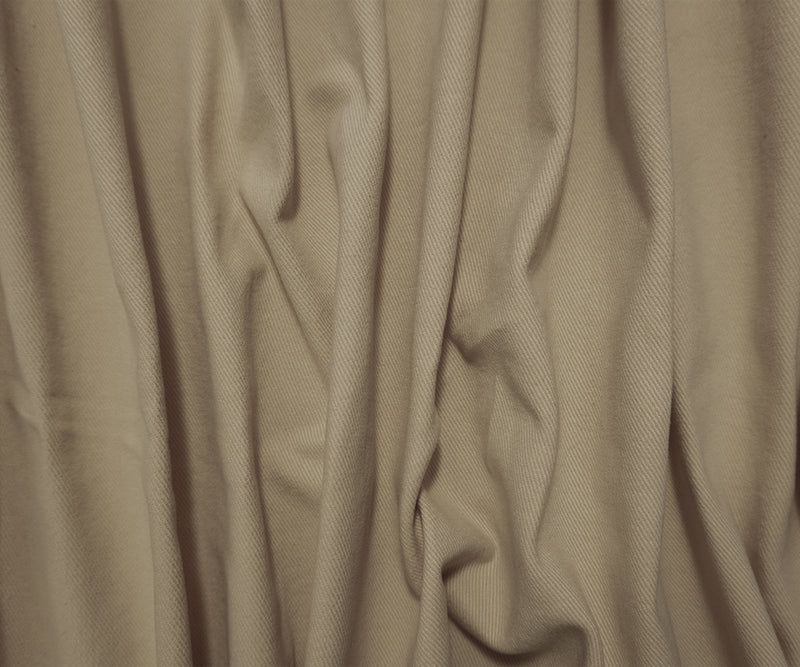 Beige 11 oz. Cotton Brushed Face Bull Denim Twill Woven Fabric