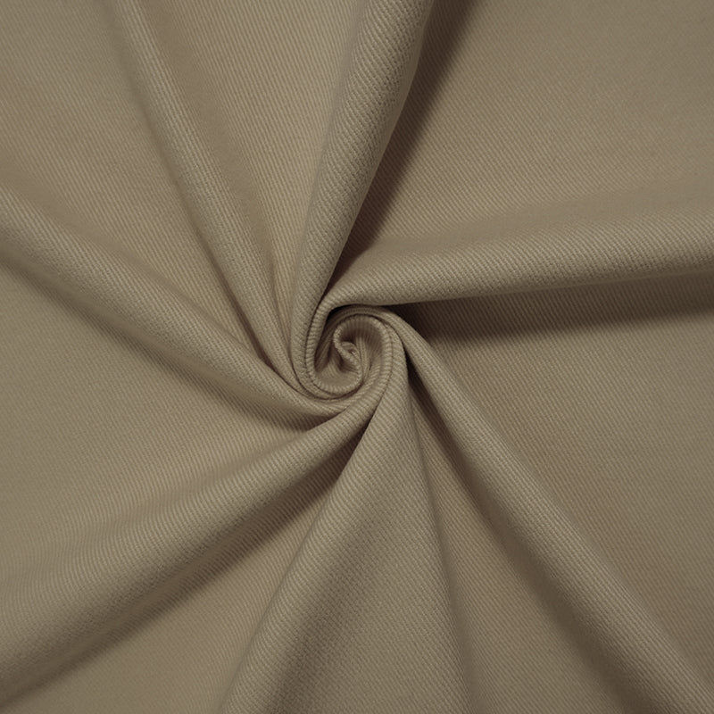 Beige 11 oz. Cotton Brushed Face Bull Denim Twill Woven Fabric