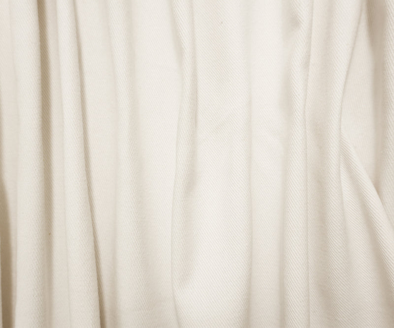 Cream White 10 oz. Cotton Solid Bull Denim Twill Woven Fabric