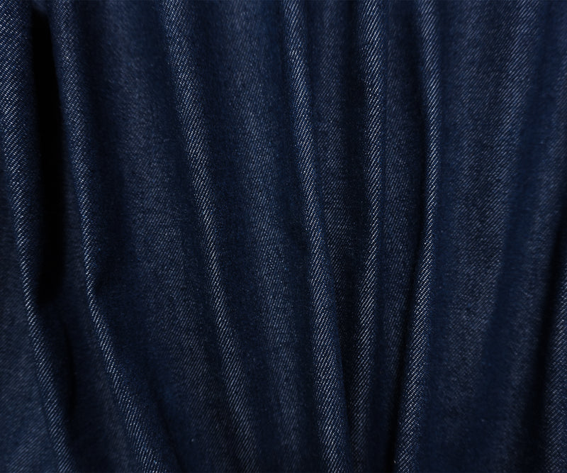 Deep Blue Washed 12 oz. Cotton Denim Twill Woven Fabric