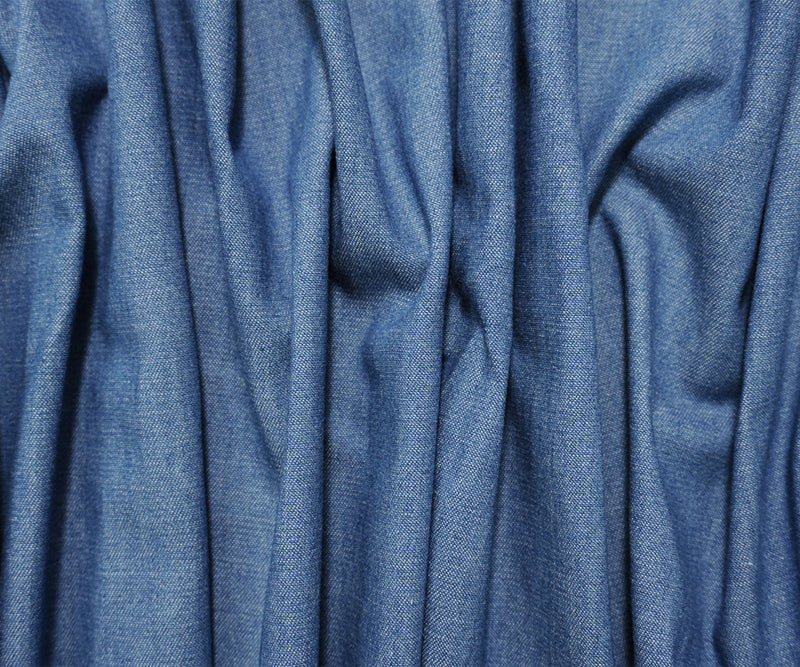 Blue Cotton 6 oz. Twill Chambray Denim Woven Fabric