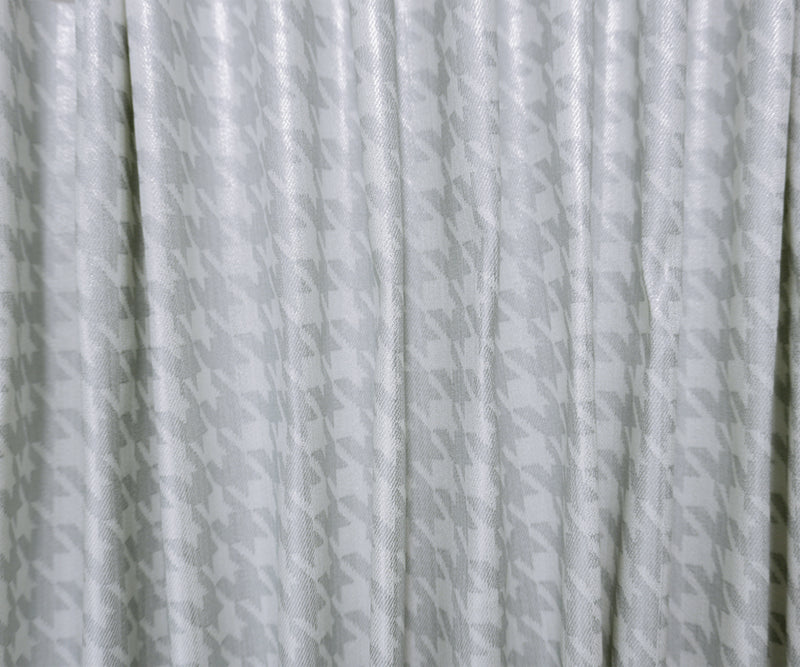 Silver-Gray 9 oz. Candiani Houndstooth Print Cotton Denim Fabric