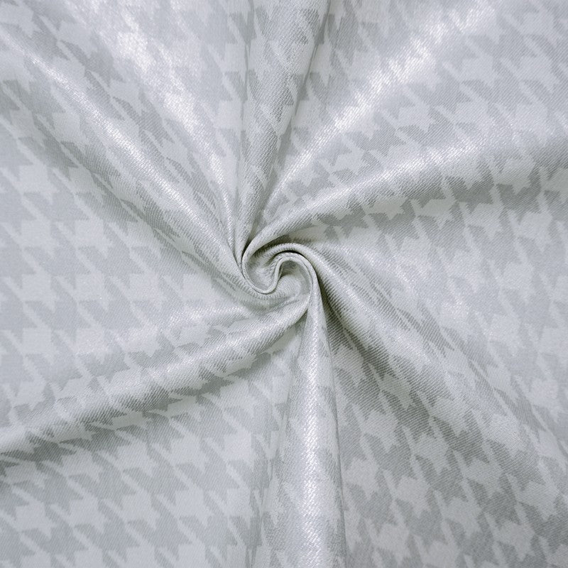 Silver-Gray 9 oz. Candiani Houndstooth Print Cotton Denim Fabric
