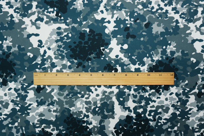 Gray-Multi 6.6 oz Famous Denim Co. Camo Print Cotton Denim Fabric