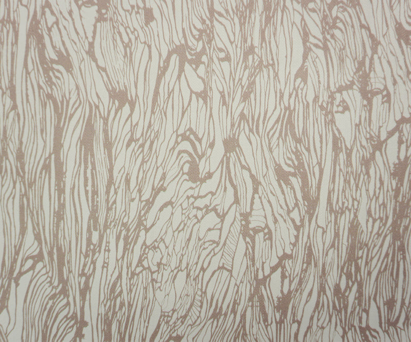Beige-White 8.5 oz. Abstract Printed Stretch Denim Twill Fabric