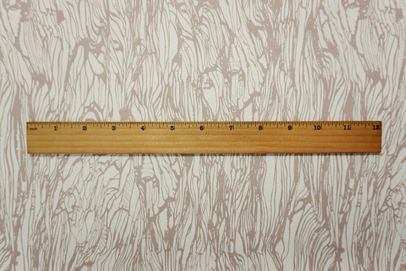 Beige-White 8.5 oz. Abstract Printed Stretch Denim Twill Fabric