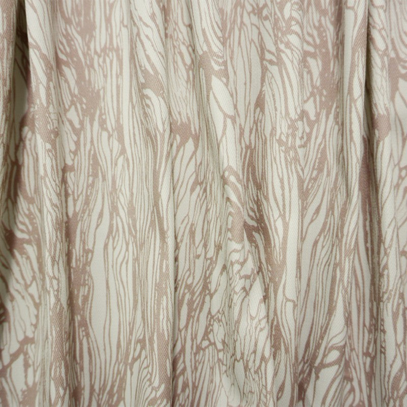 Beige-White 8.5 oz. Abstract Printed Stretch Denim Twill Fabric