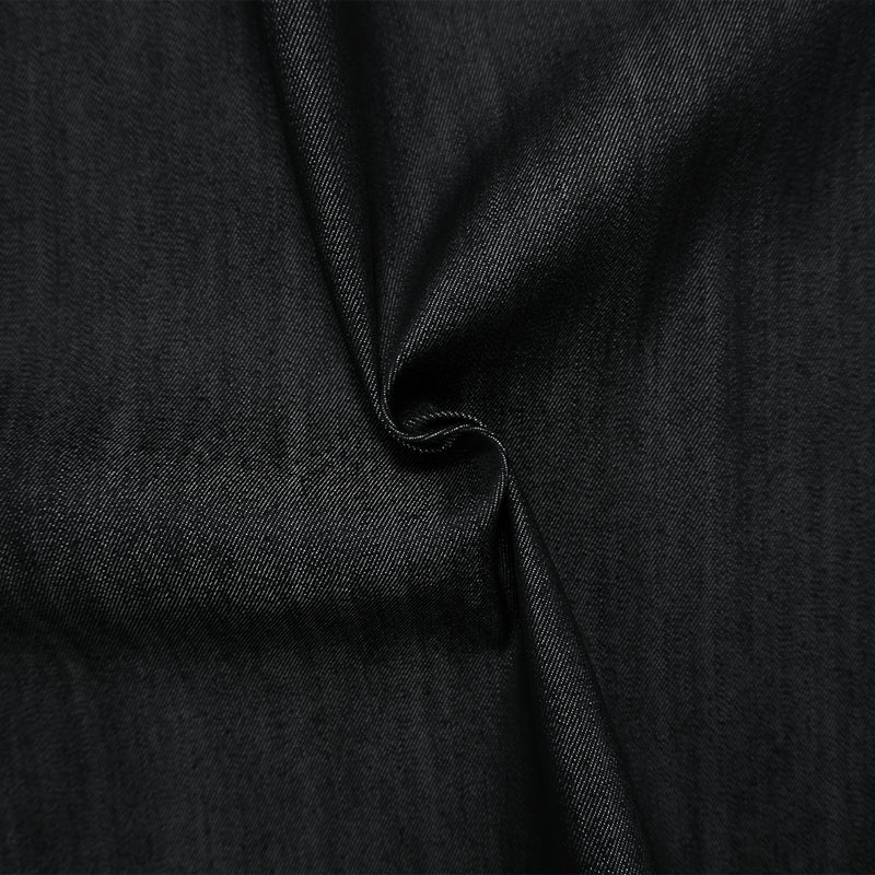 Black 9.5 oz. Cotton Blend Stretch Denim Twill Woven Fabric