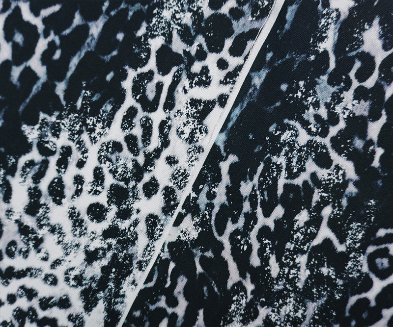 Black-Multi 11.5 oz. Abstract Printed Cotton Blend Denim Fabric