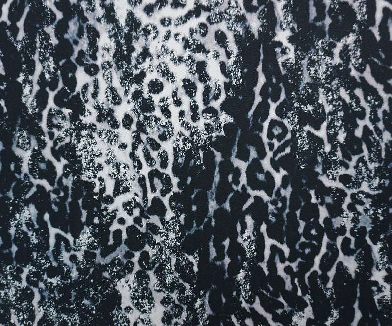 Black-Multi 11.5 oz. Abstract Printed Cotton Blend Denim Fabric